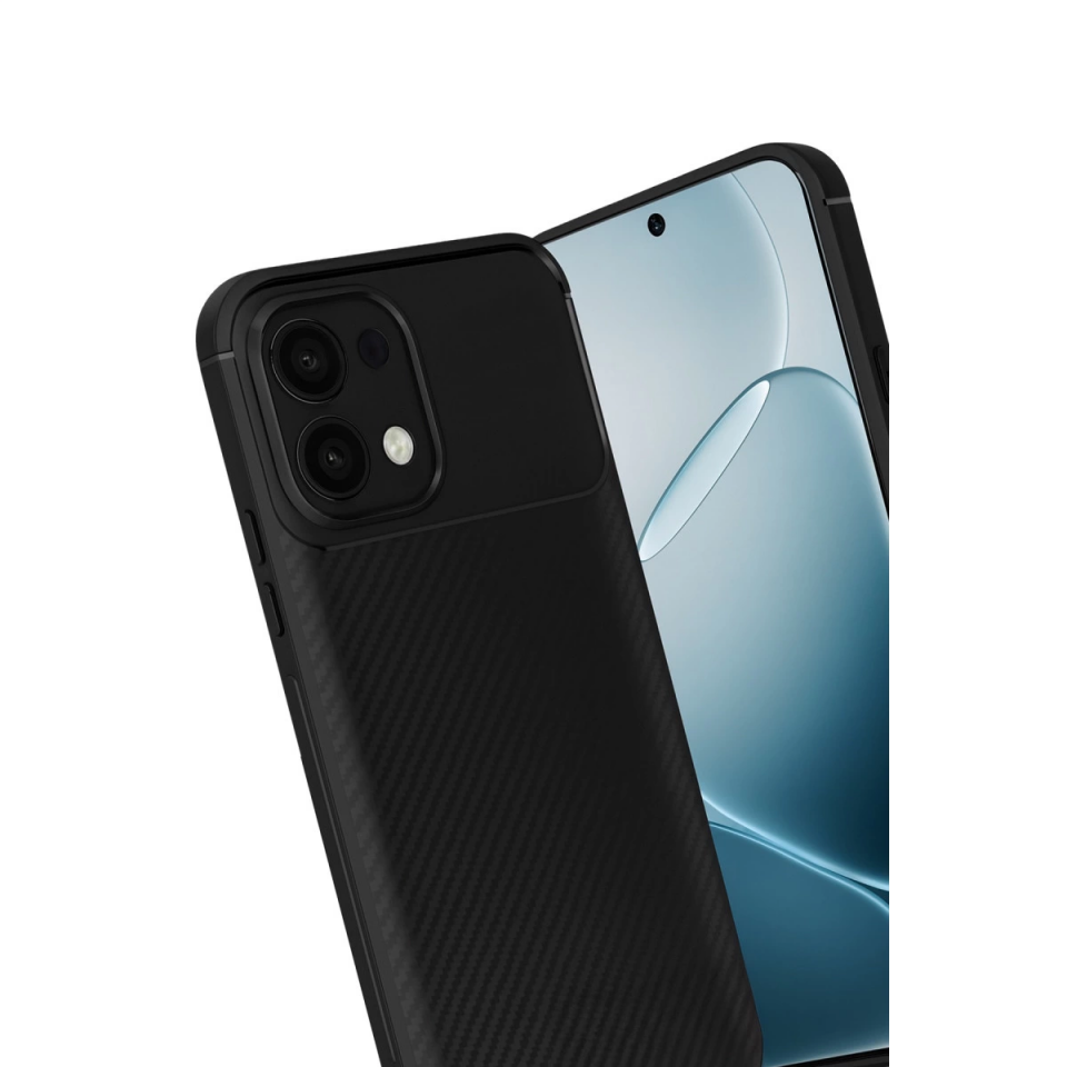 Oppo A6 Pro 4g Auto Focus Karbon Kapak - Siyah