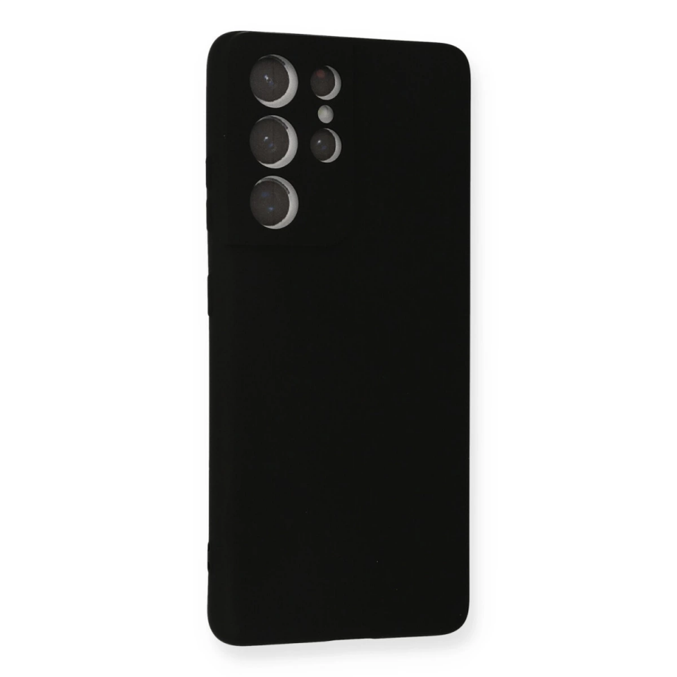 Samsung Galaxy S21 Ultra Kılıf Nano İçi Kadife Silikon - Siyah