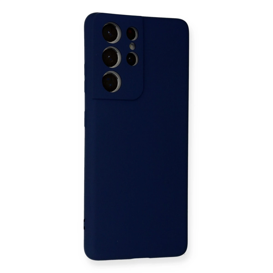 Samsung Galaxy S21 Ultra Kılıf Nano İçi Kadife Silikon - Lacivert