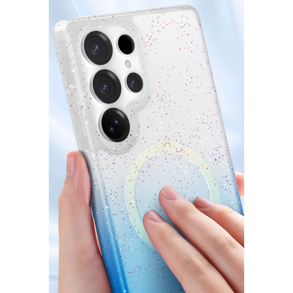 Samsung Galaxy S25 Ultra Pummel Shiny Magsafe Kapak - Mavi