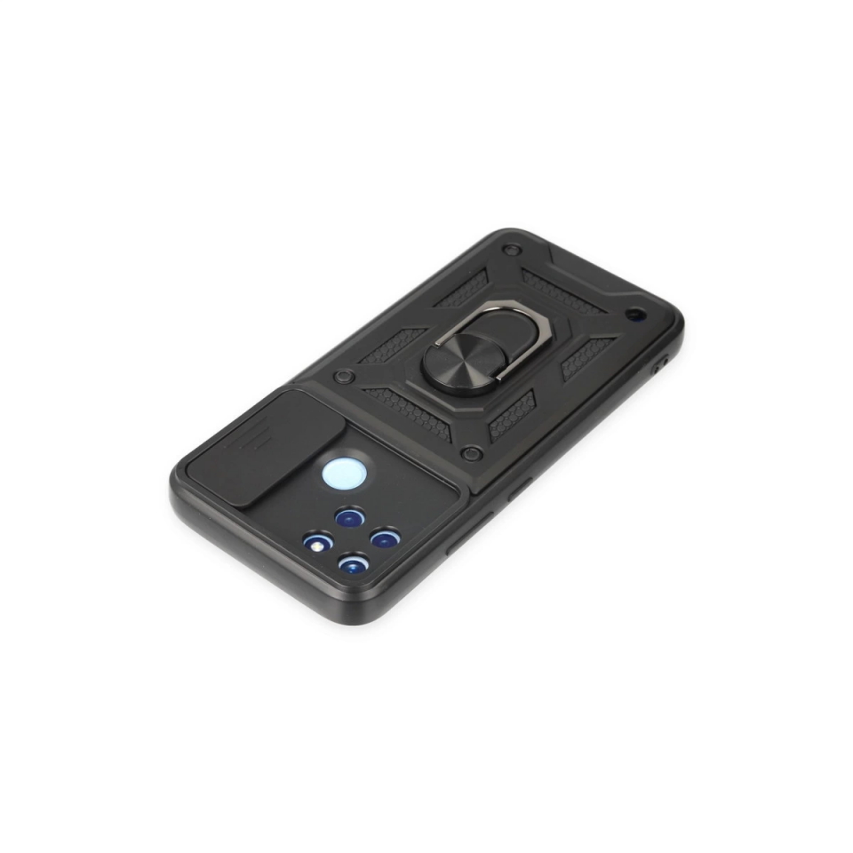 Realme C25y Kılıf Pars Lens Yüzüklü Silikon - Siyah