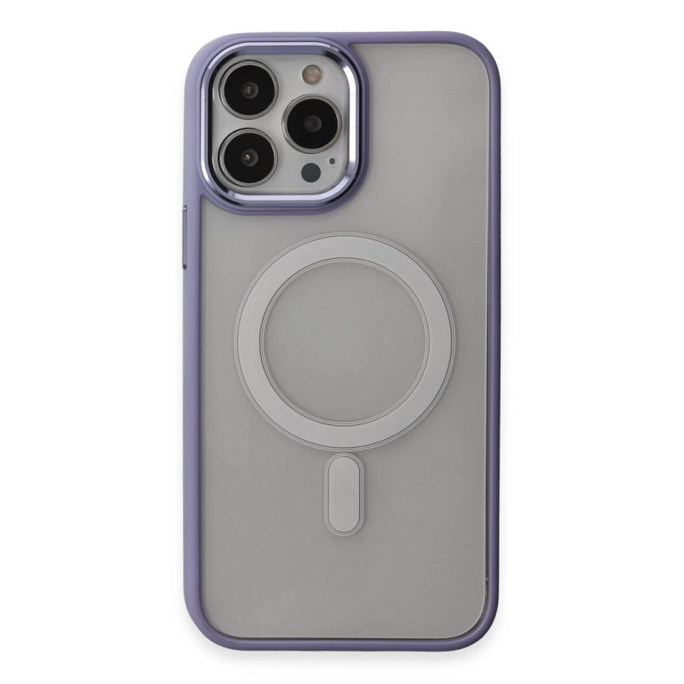 İphone 15 Pro Max Kılıf Room Magneticsafe Silikon - Lila