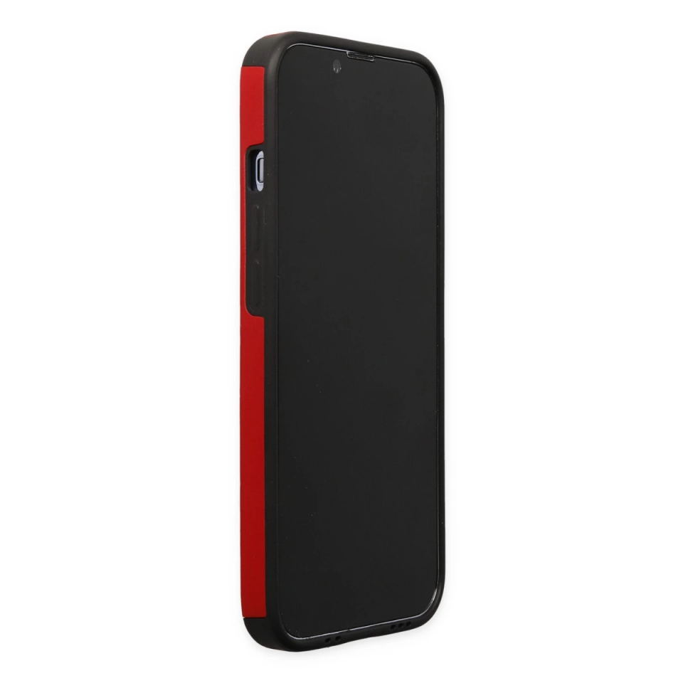 İphone 13 Pro Max Kılıf Mega Standlı Silikon - Kırmızı