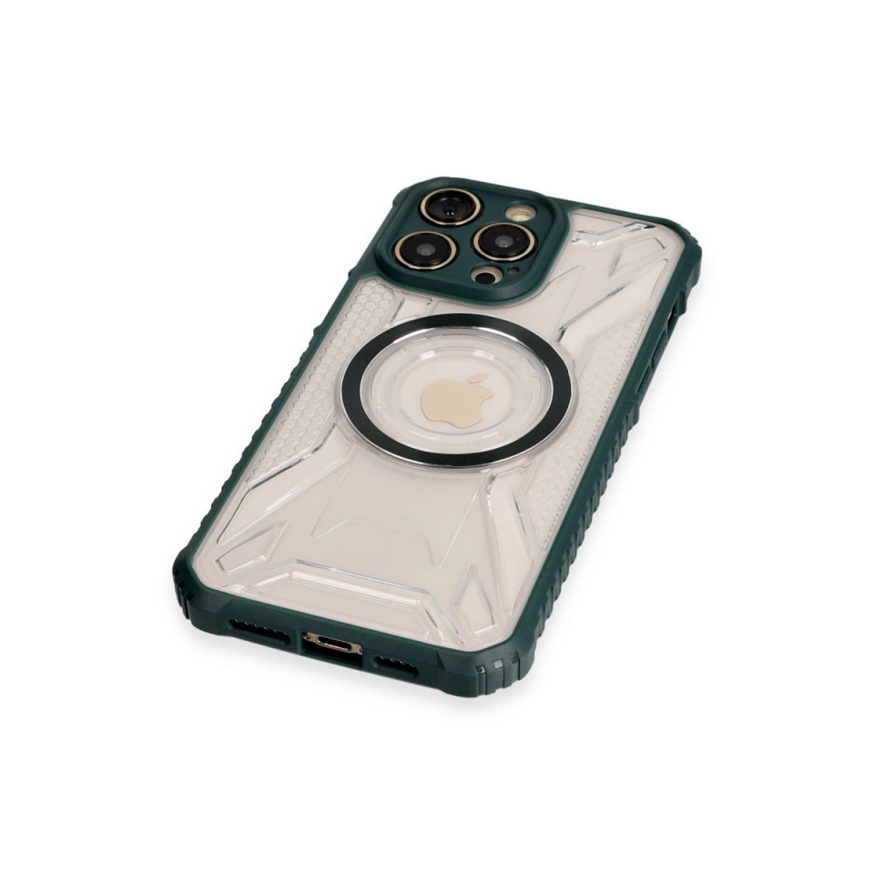 İphone 13 Pro Kılıf Prag Magneticsafe Kapak - Koyu Yeşil