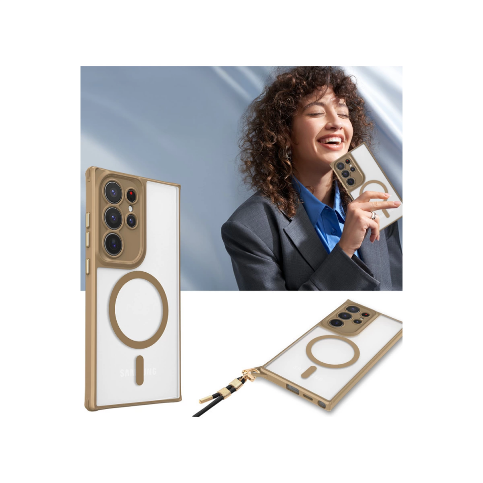 Samsung Galaxy S23 Ultra Kılıf Enka Magsafe Silikon Kılıf - Siyah