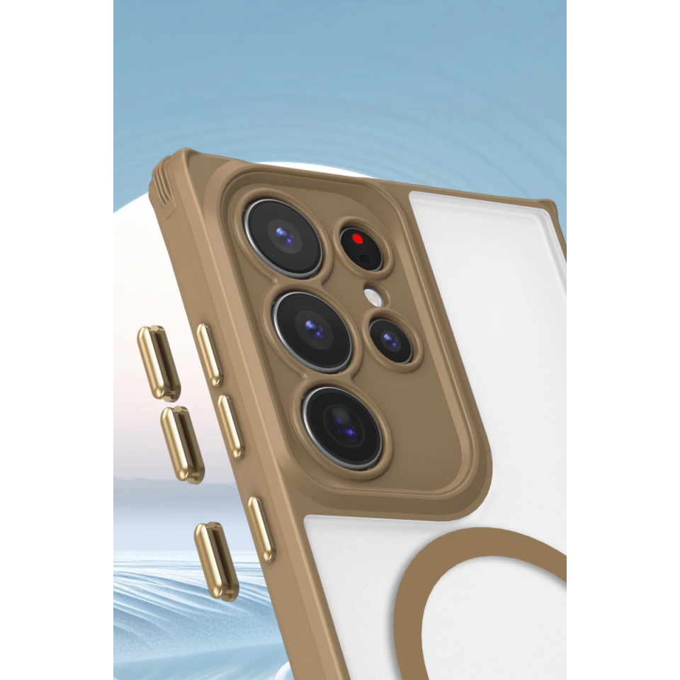 Samsung Galaxy S23 Ultra Kılıf Enka Magsafe Silikon Kılıf - Titan Gri