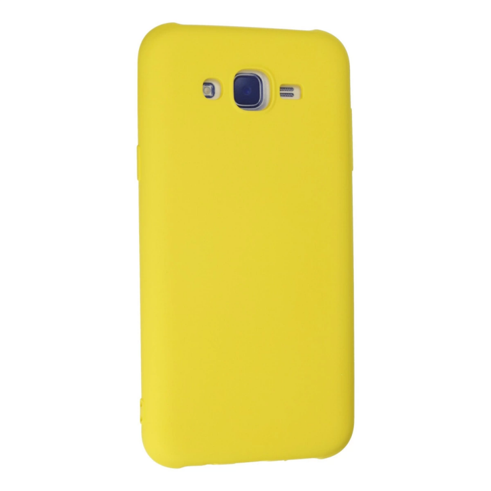 Samsung Galaxy J7 Kılıf Nano İçi Kadife Silikon - Sarı
