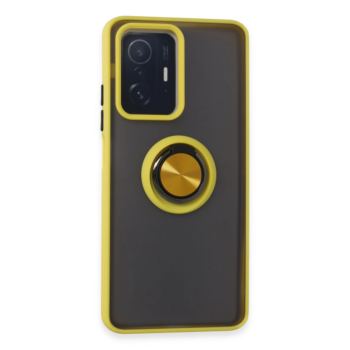 Xiaomi Mi 11t Pro Kılıf Montreal Yüzüklü Silikon Kapak - Sarı