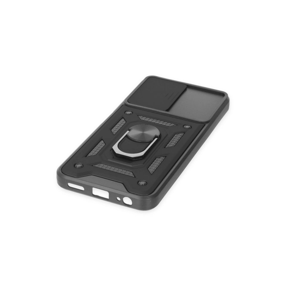 Vivo Y16 Kılıf Pars Lens Yüzüklü Silikon - Siyah