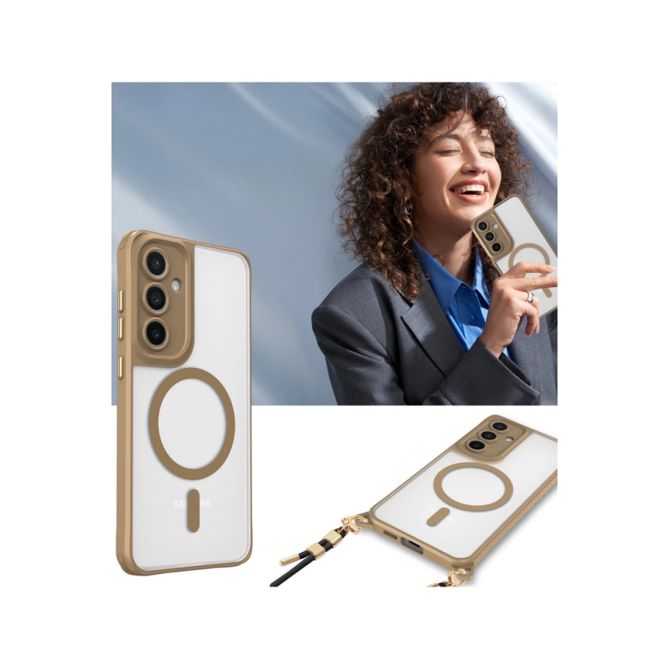 Samsung Galaxy S25 Kılıf Enka Magsafe Silikon Kılıf - Titan Gri
