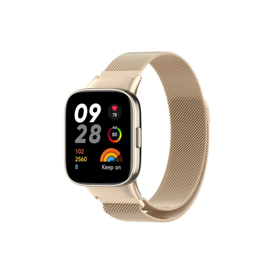 Xiaomi Redmi Watch 3 Metal Mıknatıslı Kordon - Metalik Gold