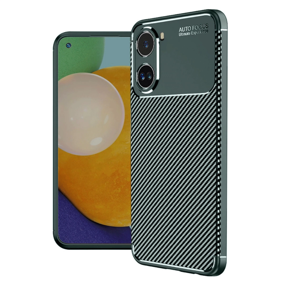 Xiaomi Poco X7 Pro Kılıf Auto Focus Karbon Kapak - Koyu Yeşil