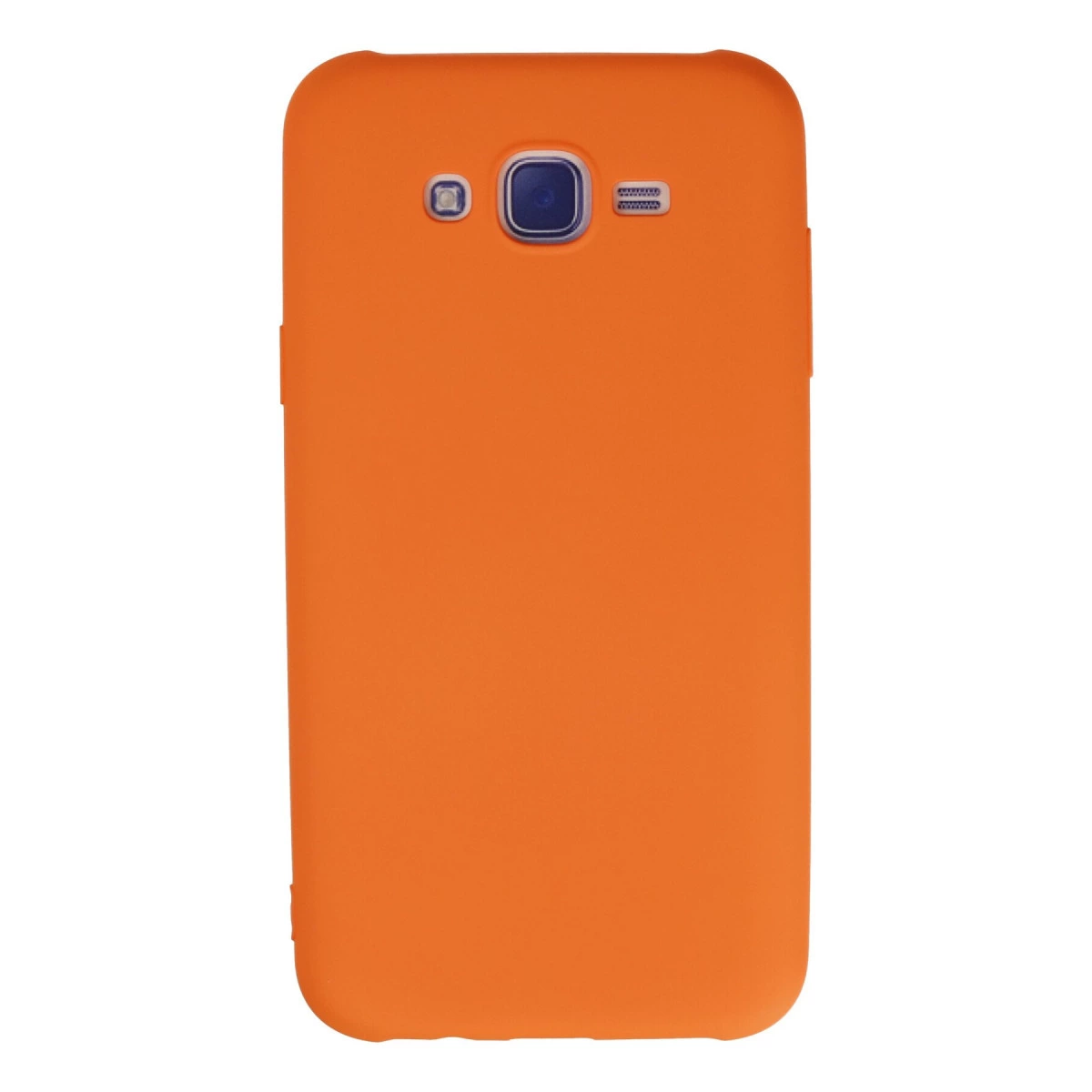 Samsung Galaxy J7 Kılıf Nano İçi Kadife Silikon - Turuncu