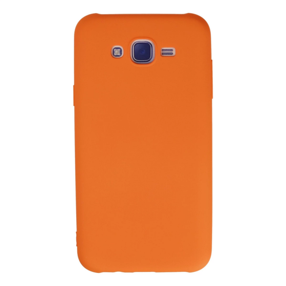 Samsung Galaxy J7 Kılıf Nano İçi Kadife Silikon - Turuncu