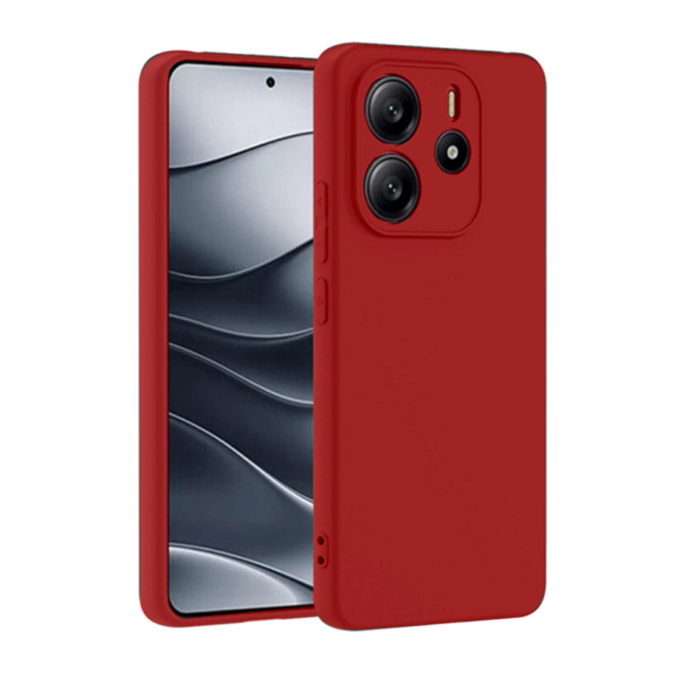 Xiaomi Redmi Note 14 4g Kılıf First Silikon - Kırmızı