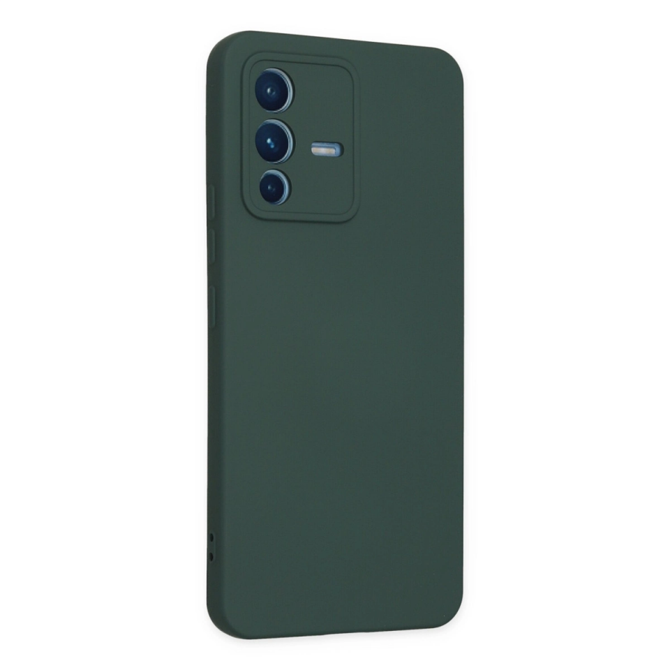 Vivo V23 5g Kılıf Nano İçi Kadife Silikon - Koyu Yeşil