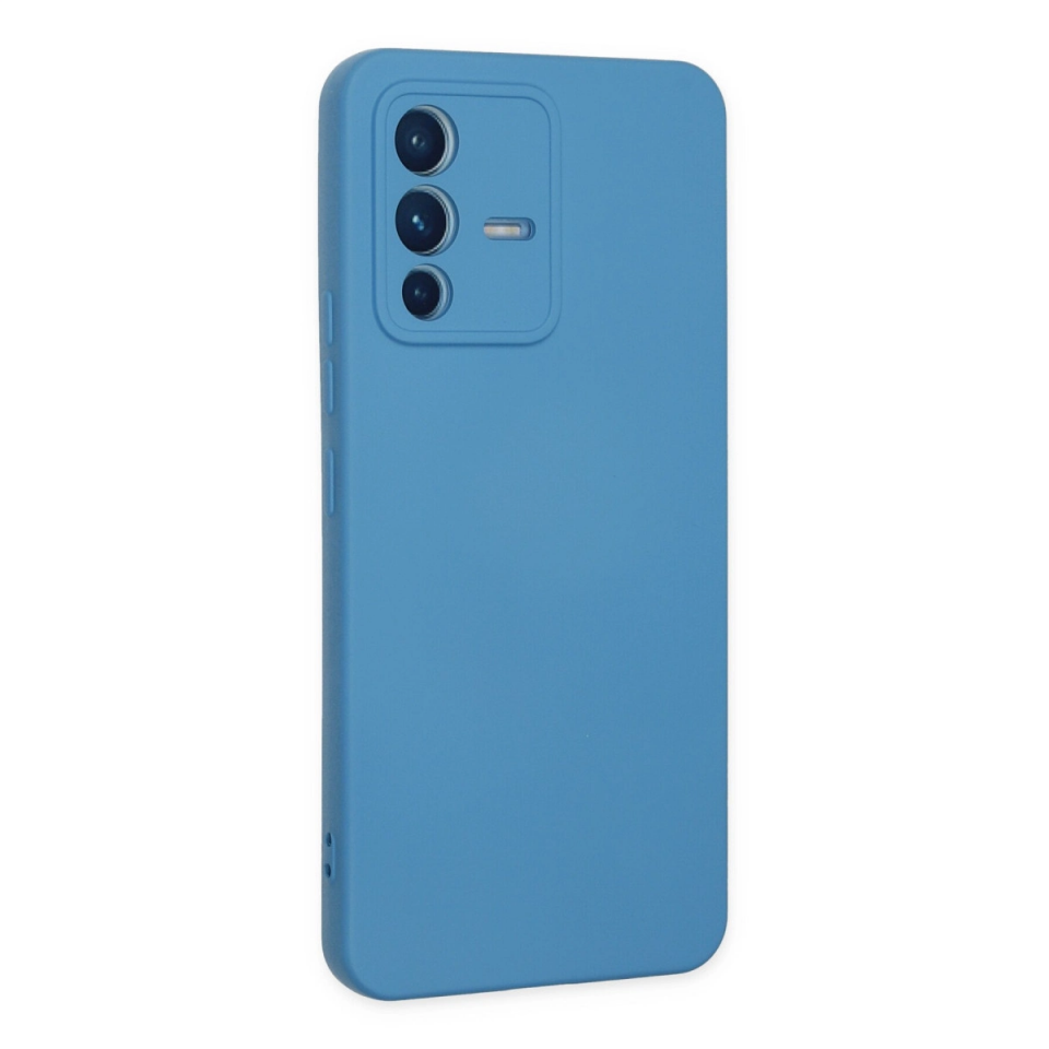Vivo V23 5g Kılıf Nano İçi Kadife Silikon - Mavi