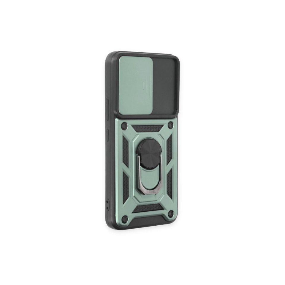 Samsung Galaxy S23 Fe Kılıf Pars Lens Yüzüklü Silikon - Yeşil