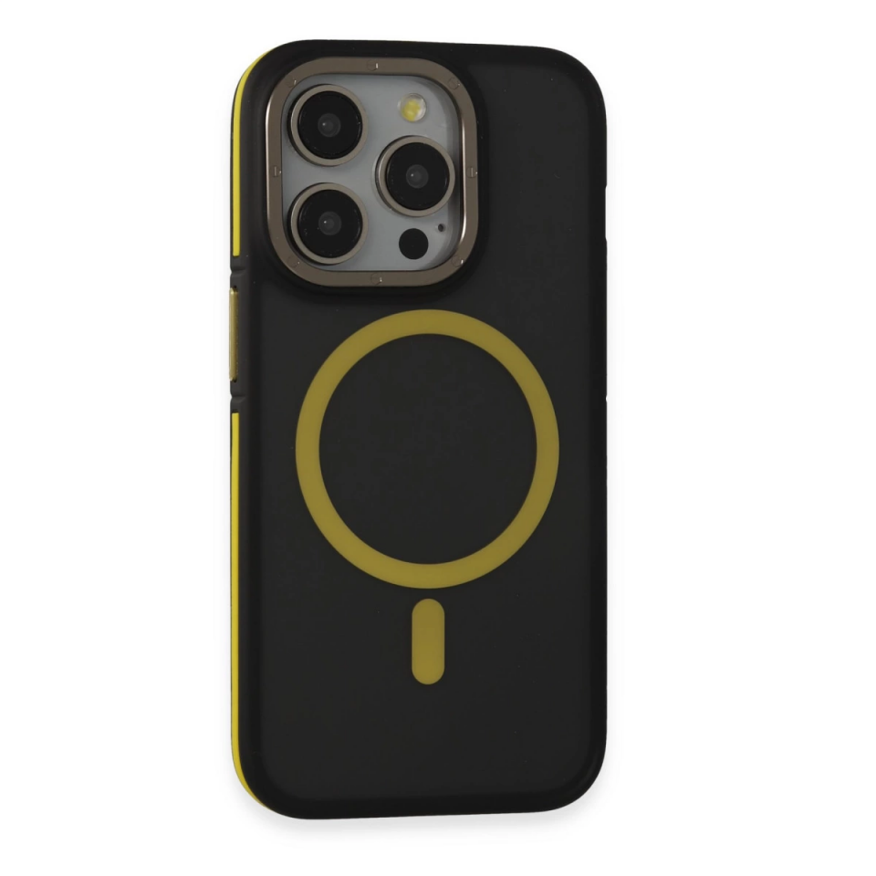 Joko İphone 14 Pro Kılıf Rocky Magsafe Kapak - Siyah-sarı