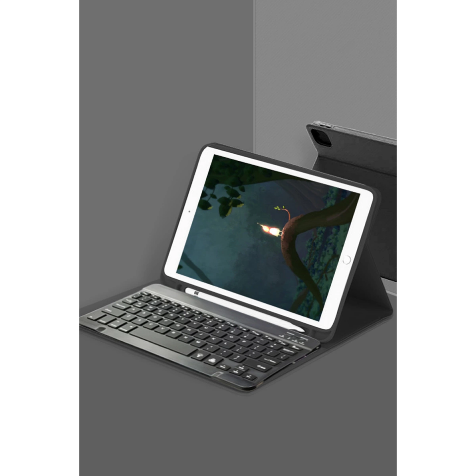 İpad Pro 11 (2022) Kılıf Kc01 Smart Klavyeli Tablet Kılıfı - Siyah