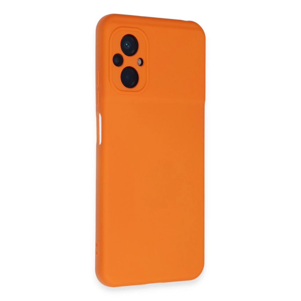 Xiaomi Poco M5 Kılıf Nano İçi Kadife Silikon - Turuncu