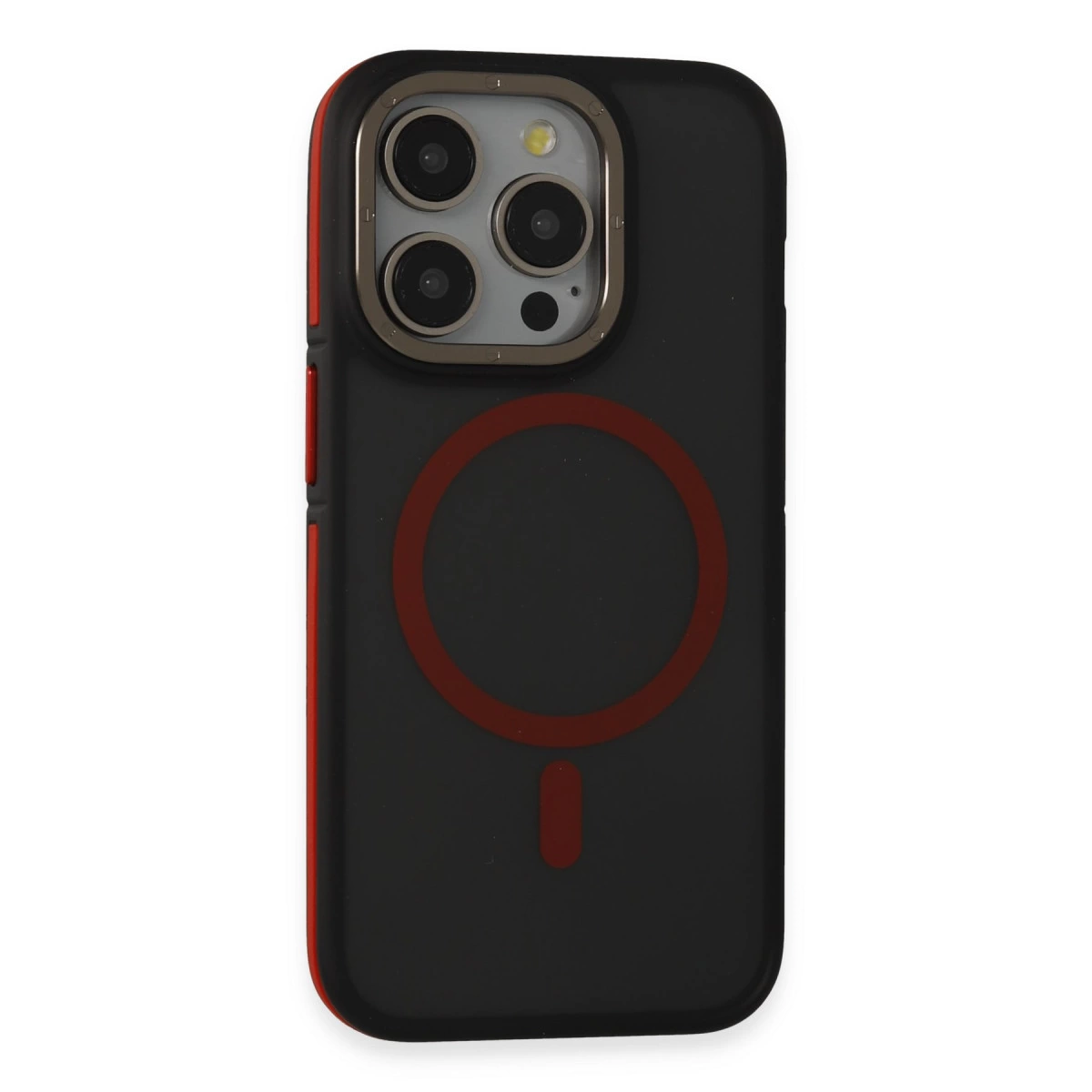 Joko İphone 14 Pro Max Kılıf Rocky Magsafe Kapak - Siyah-kırmızı