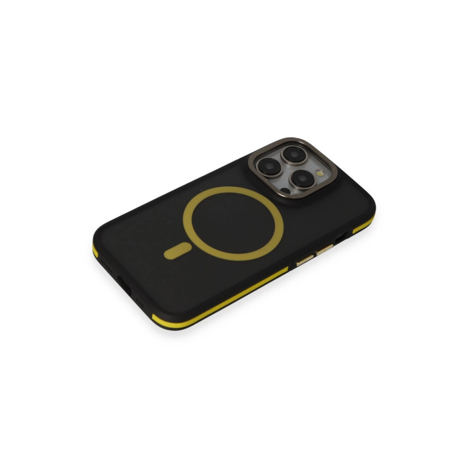 Joko İphone 14 Pro Max Kılıf Rocky Magsafe Kapak - Siyah-sarı