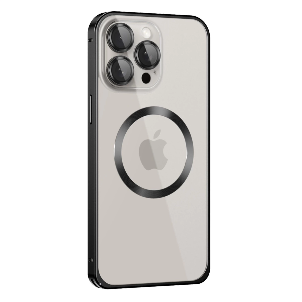 Joko İphone 15 Pro Max Kılıf Metal Bumper Magneticsafe Kapak - Siyah