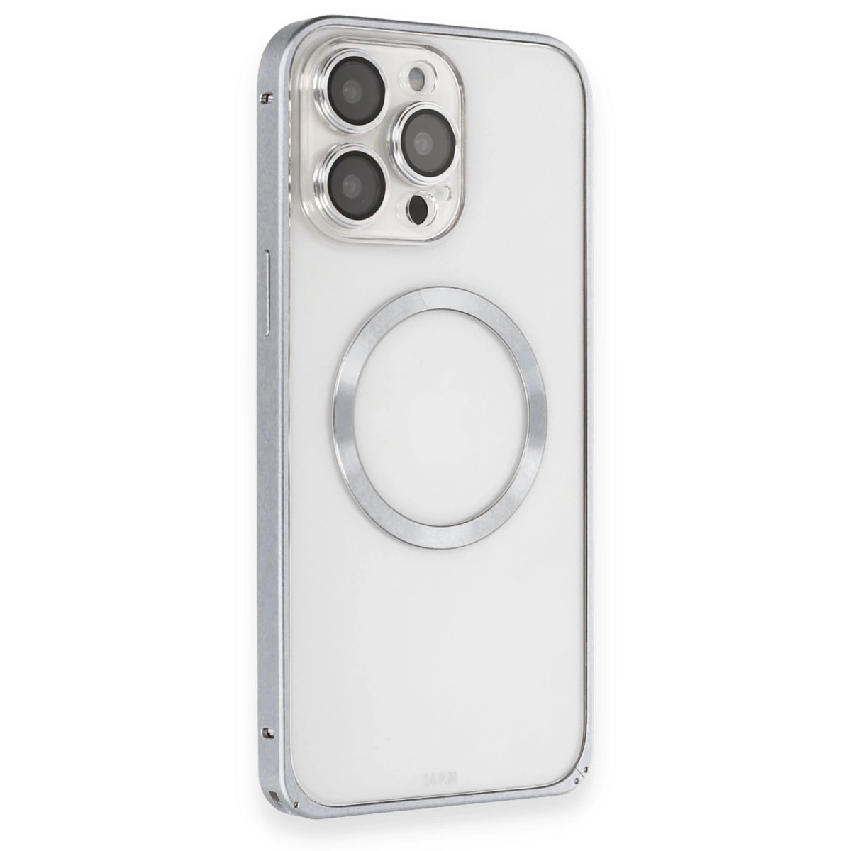 Joko İphone 15 Pro Max Kılıf Metal Bumper Magneticsafe Kapak - Gri