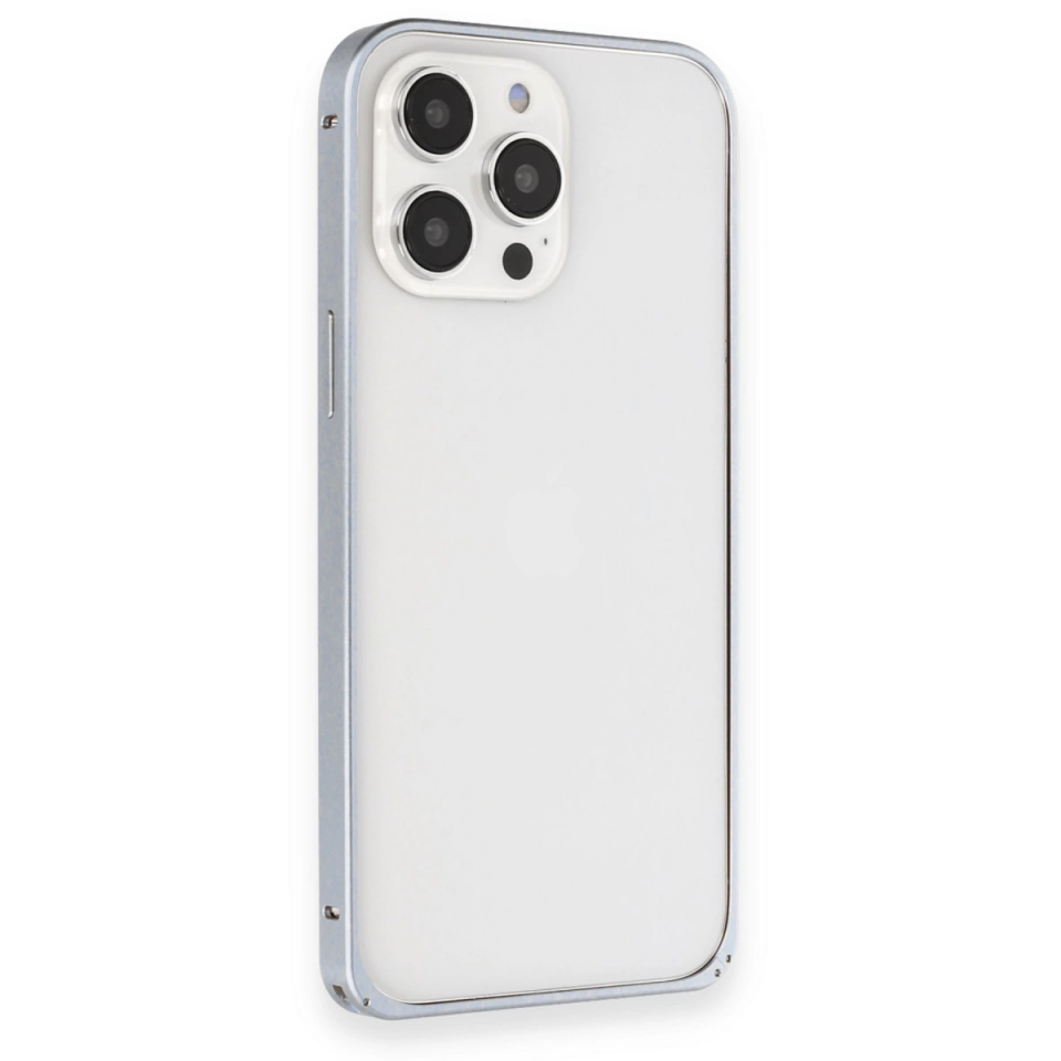 Joko İphone 15 Pro Max Kılıf Metal Bumper Magneticsafe Kapak - Gri