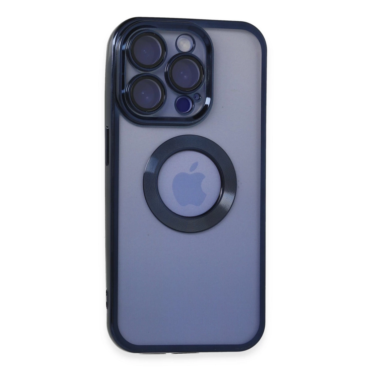 İphone 15 Pro Max Kılıf Slot Silikon - Lacivert