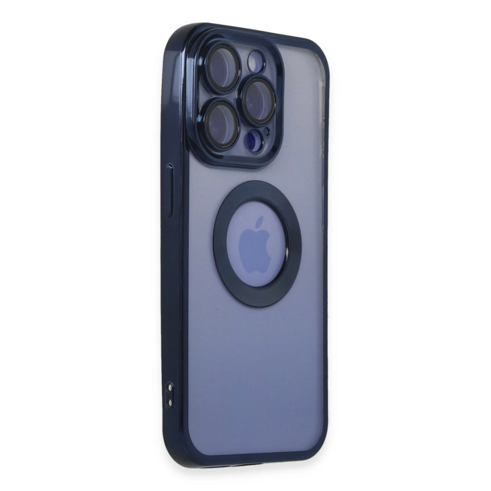 İphone 15 Pro Max Kılıf Slot Silikon - Lacivert