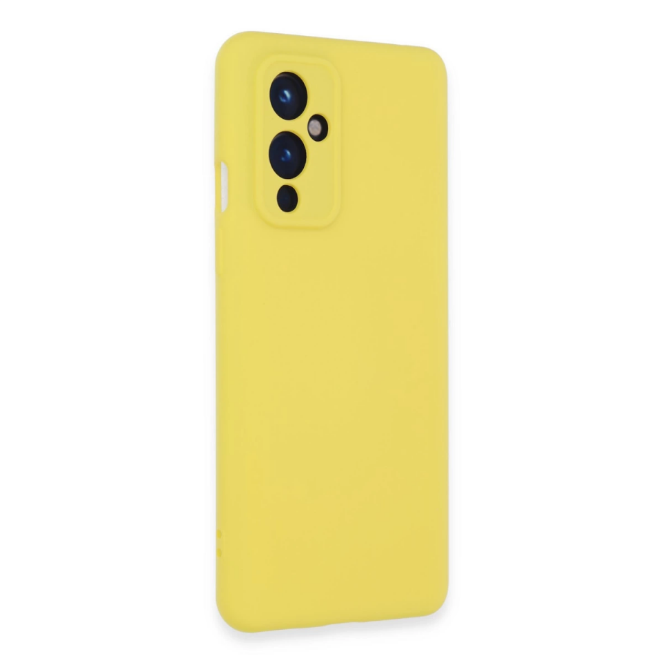 One Plus 9 Kılıf Nano İçi Kadife Silikon - Sarı