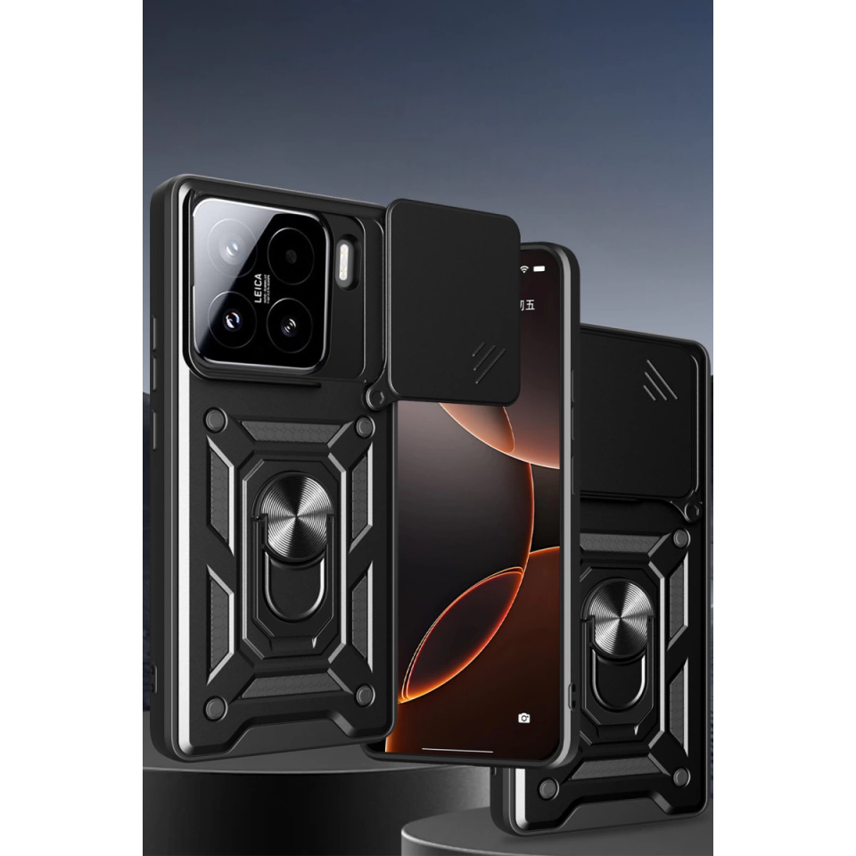 Xiaomi Mi 15 Kılıf Pars Lens Yüzüklü Silikon - Lacivert