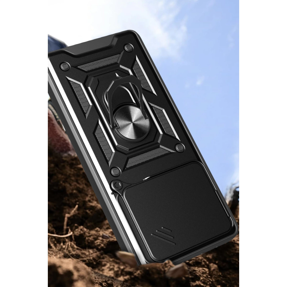 Xiaomi Mi 15 Pro Kılıf Pars Lens Yüzüklü Silikon - Siyah