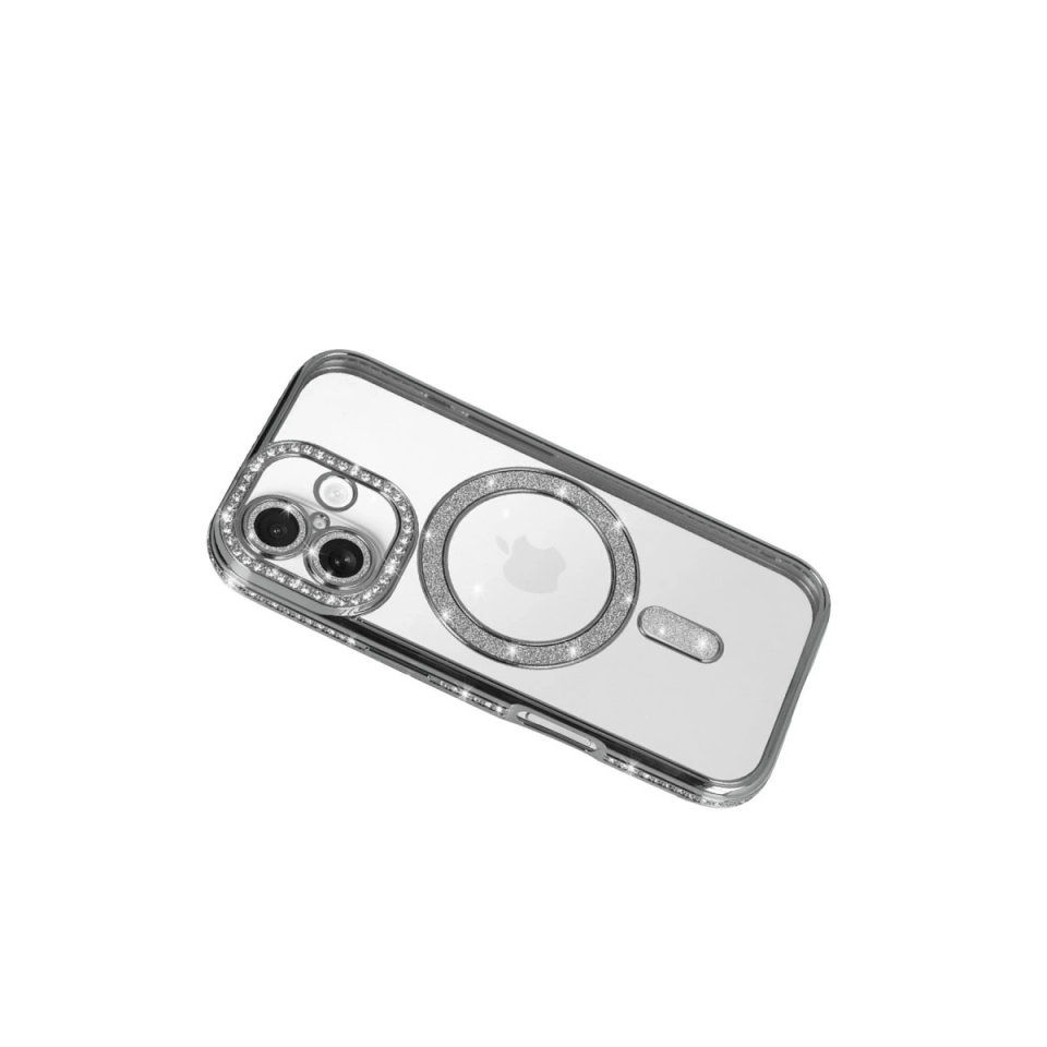 İphone 17 Joke Simli Magneticsafe Kılıf - Gümüş