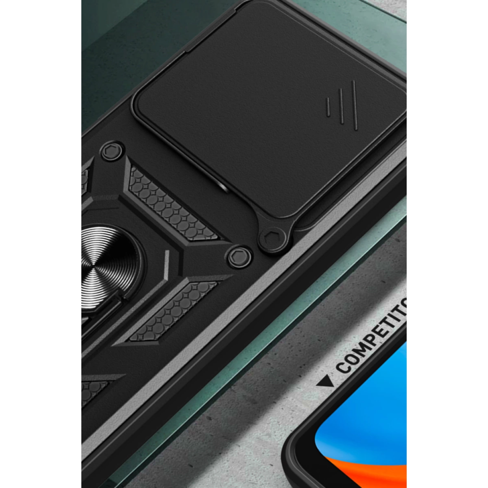 Xiaomi Mi 14t Pro Kılıf Pars Lens Yüzüklü Silikon - Yeşil