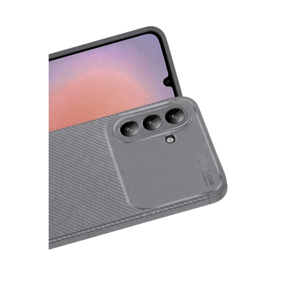 Samsung Galaxy A36 Kılıf Auto Focus Karbon Kapak - Gri