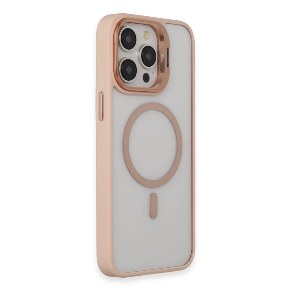 Joko İphone 15 Pro Kılıf Roblox Lens Magsafe Standlı Kapak - Pudra