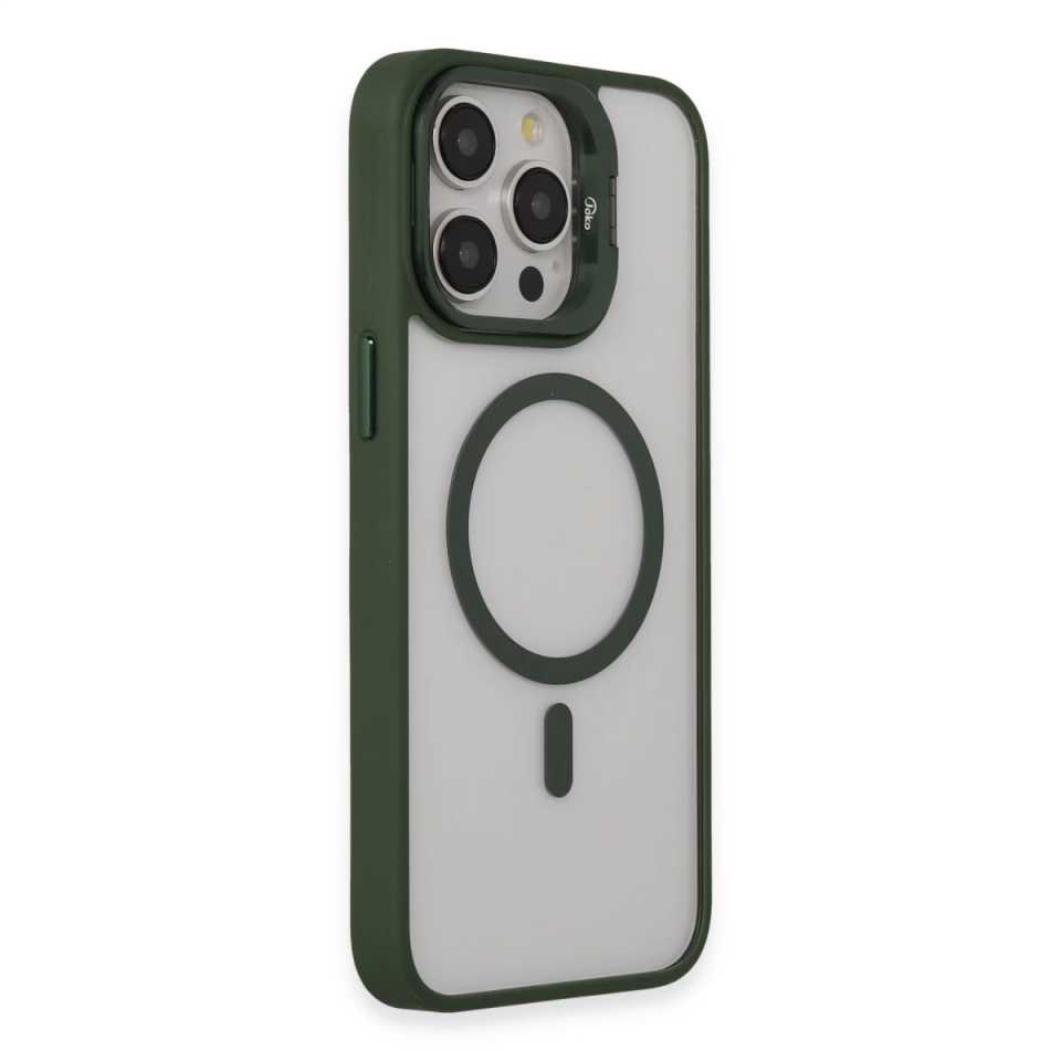 Joko İphone 15 Pro Max Kılıf Roblox Lens Magsafe Standlı Kapak - Koyu Yeşil