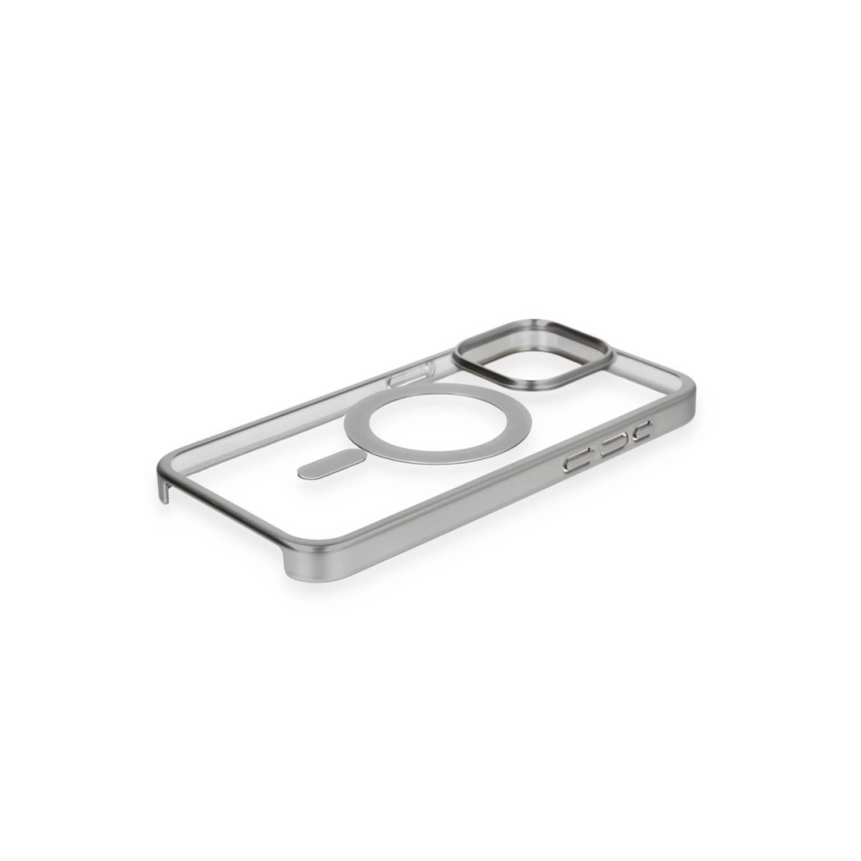 İphone 15 Pro Kılıf Erozi Magsafe Kapak - Gümüş
