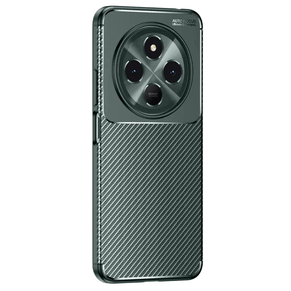Tecno Spark 30c Kılıf Auto Focus Karbon Kapak - Koyu Yeşil