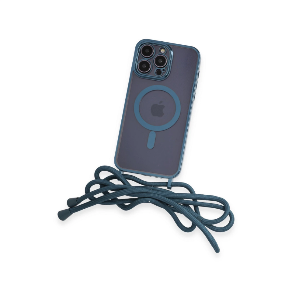 İphone 14 Pro Kılıf Divo Lazer Askılı Magsafe Kapak - Sierra Blue