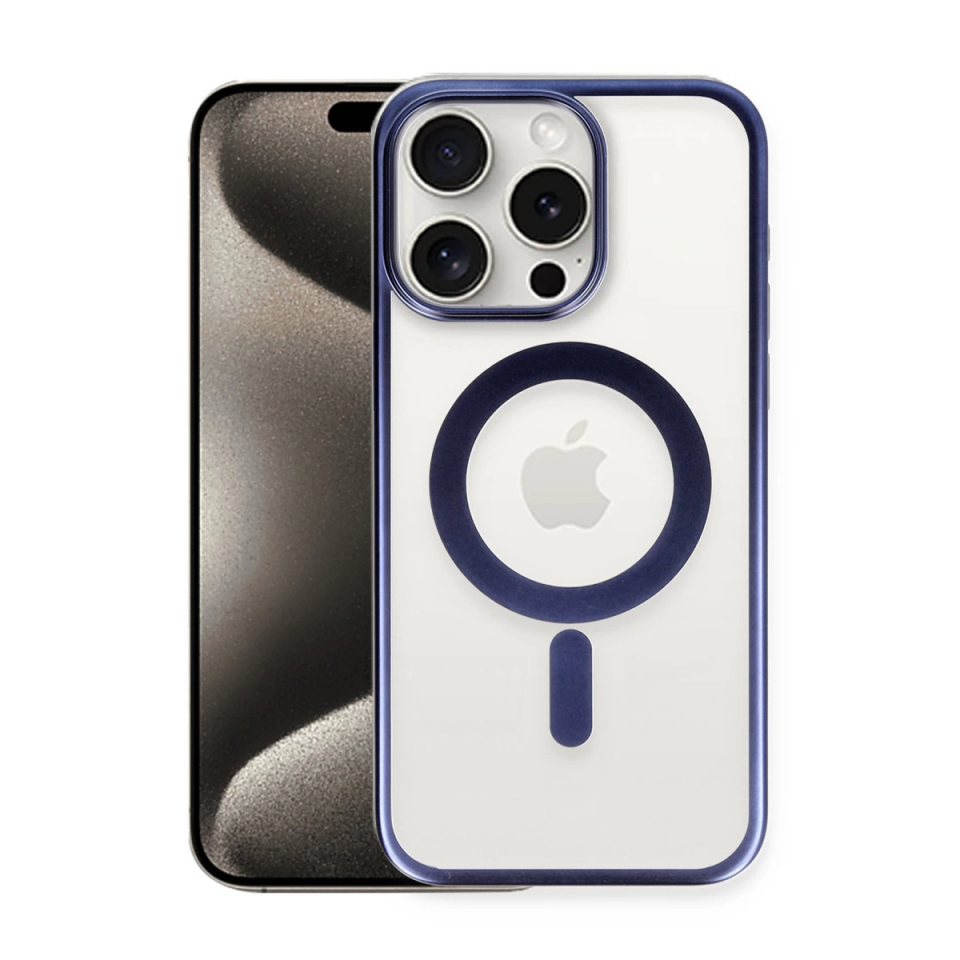 İphone 15 Pro Max Kılıf Erozi Magsafe Kapak - Lacivert