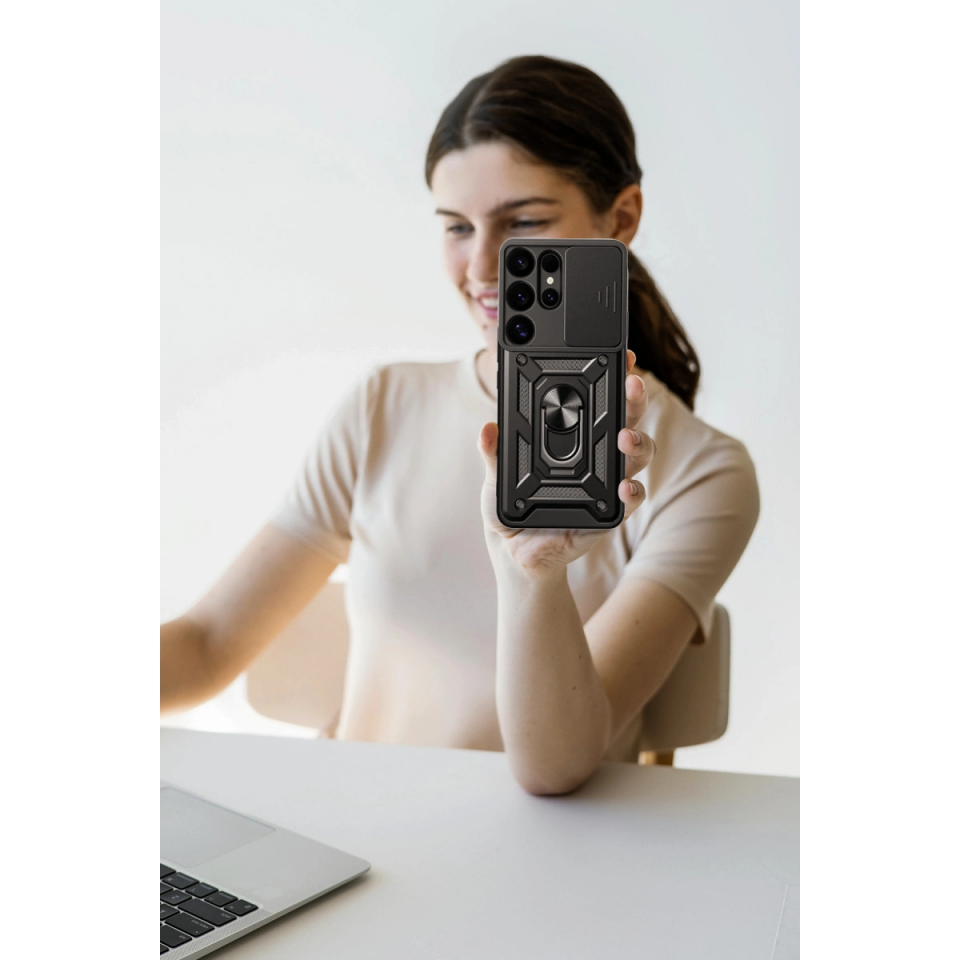Samsung Galaxy S26 Ultra Pars Lens Yüzüklü Silikon - Lacivert