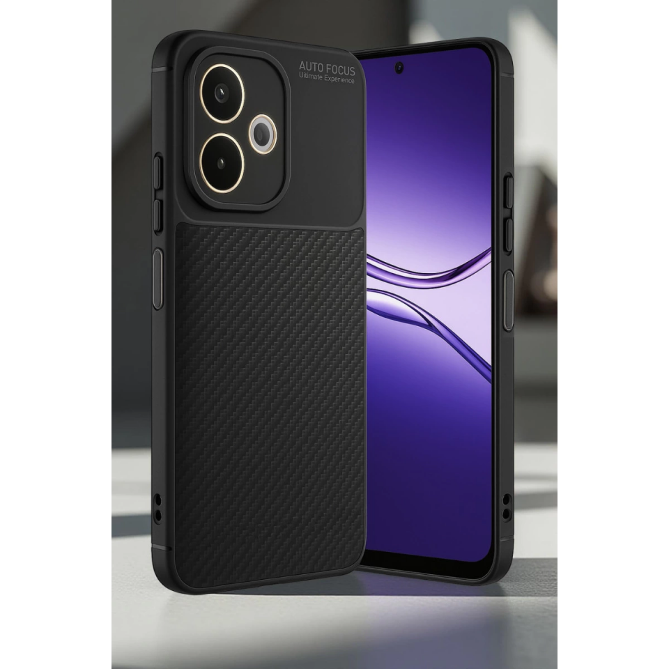 Oppo A5 Pro 4g Kılıf Auto Focus Karbon Kapak - Siyah