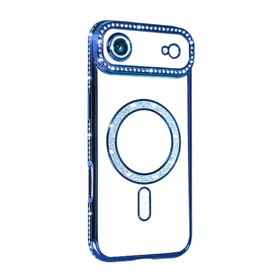 İphone 17 Air Joke Simli Magneticsafe Kılıf - Mavi