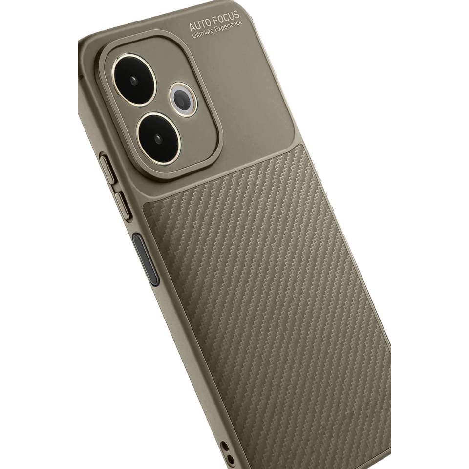 Oppo A5 Pro 4g Kılıf Auto Focus Karbon Kapak - Kahverengi