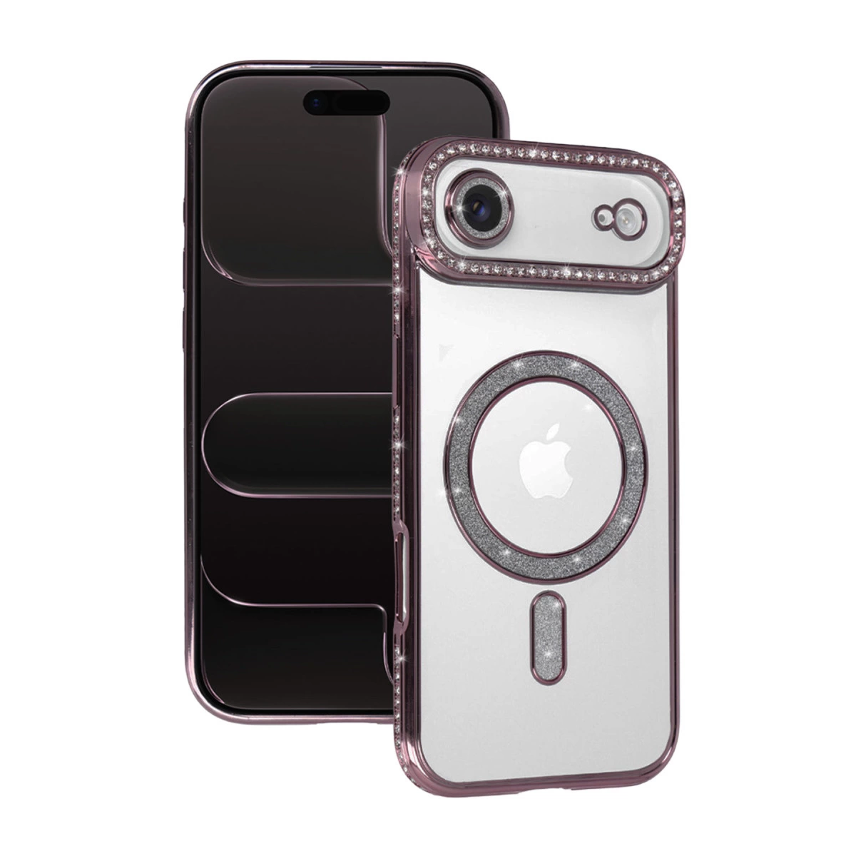 İphone 17 Air Joke Simli Magneticsafe Kılıf - Pembe