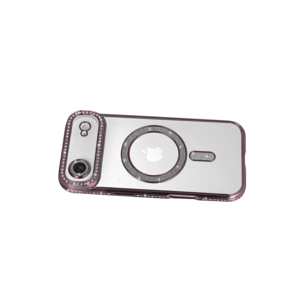 İphone 17 Air Joke Simli Magneticsafe Kılıf - Pembe